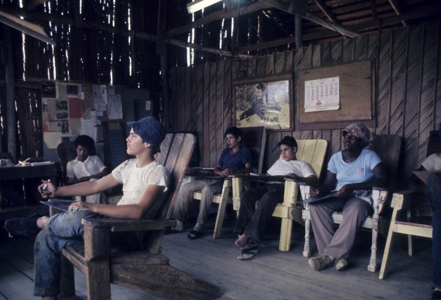 Students in schoolroom, Jonestown, Guyana